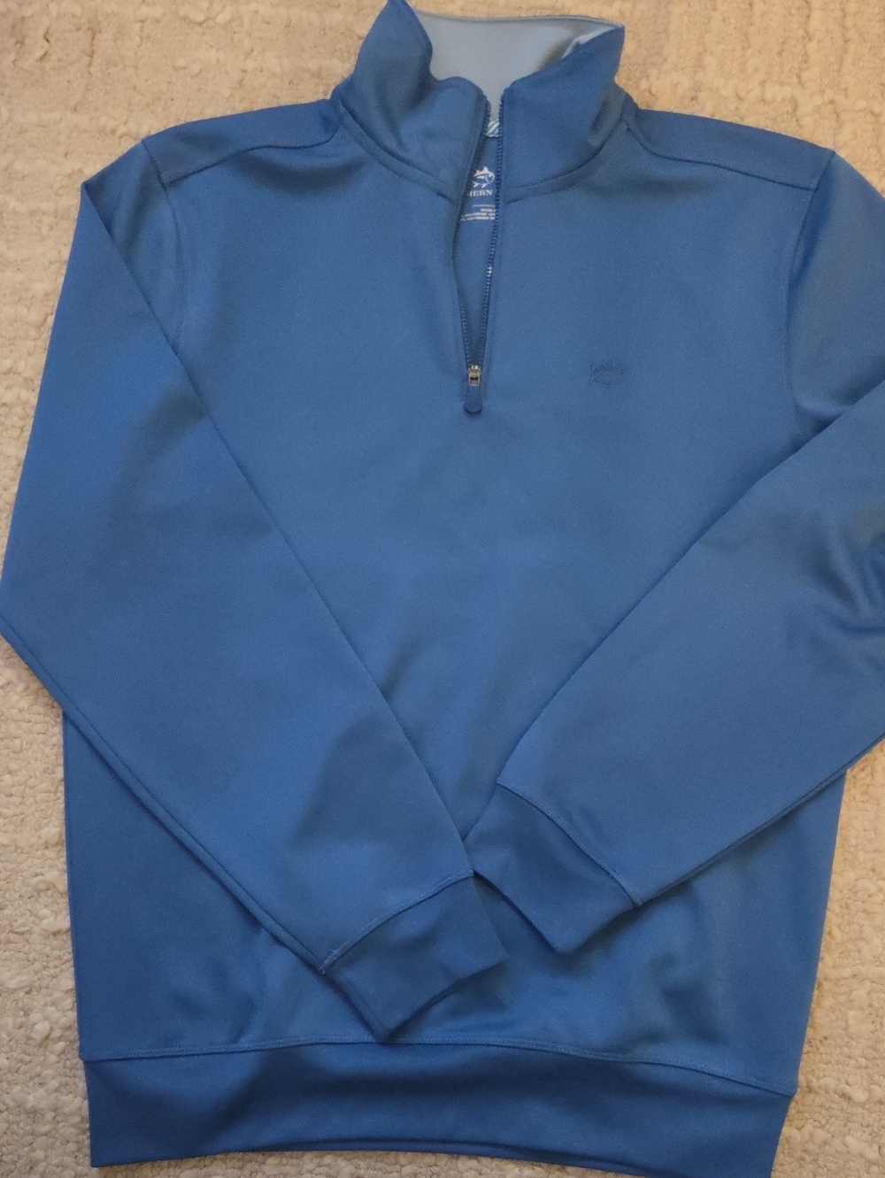 Southern Tide Quarter-Zip Golf Pullover in Medium Blue, S